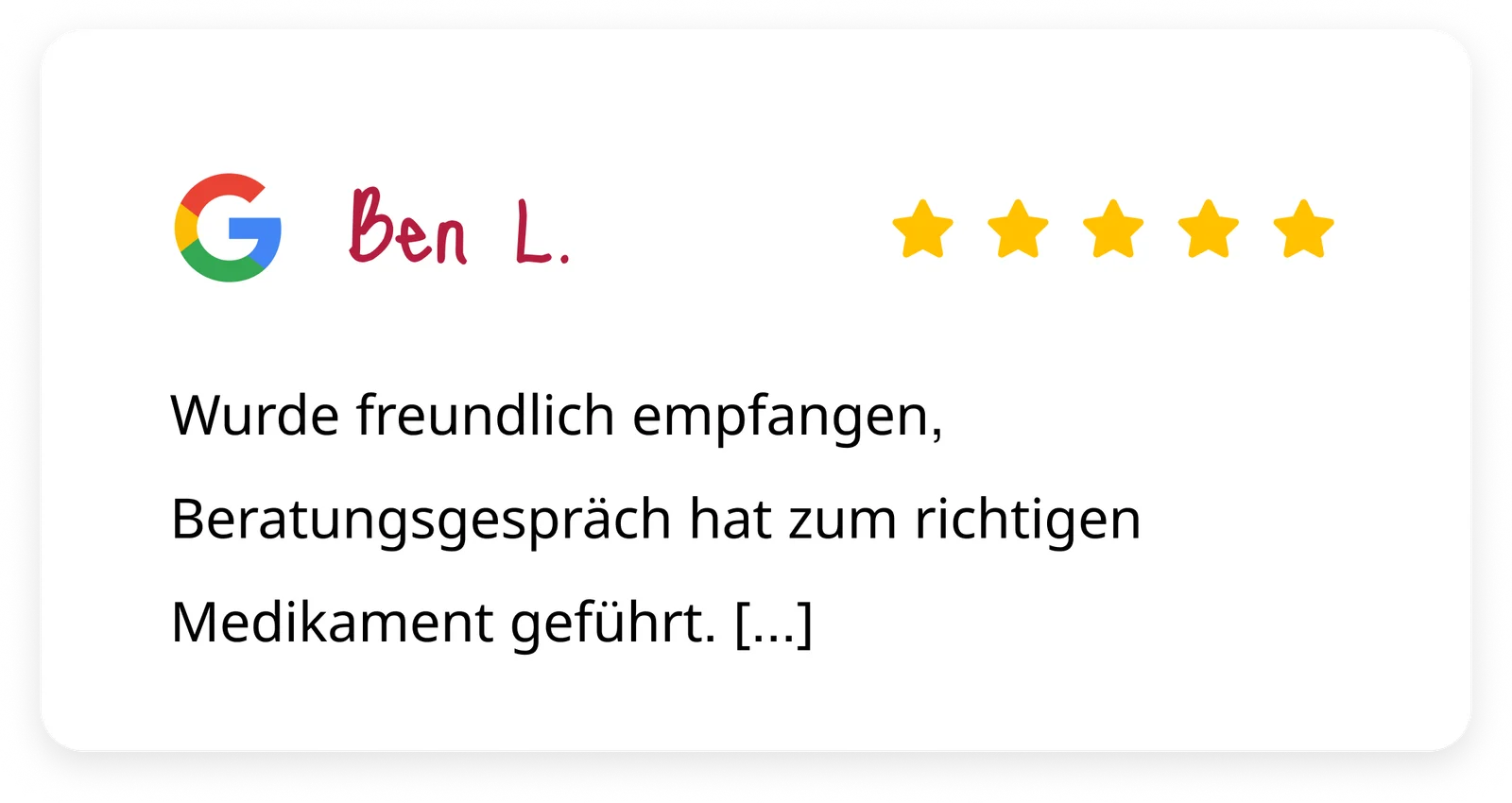 Kundenbewertung der Apotheke